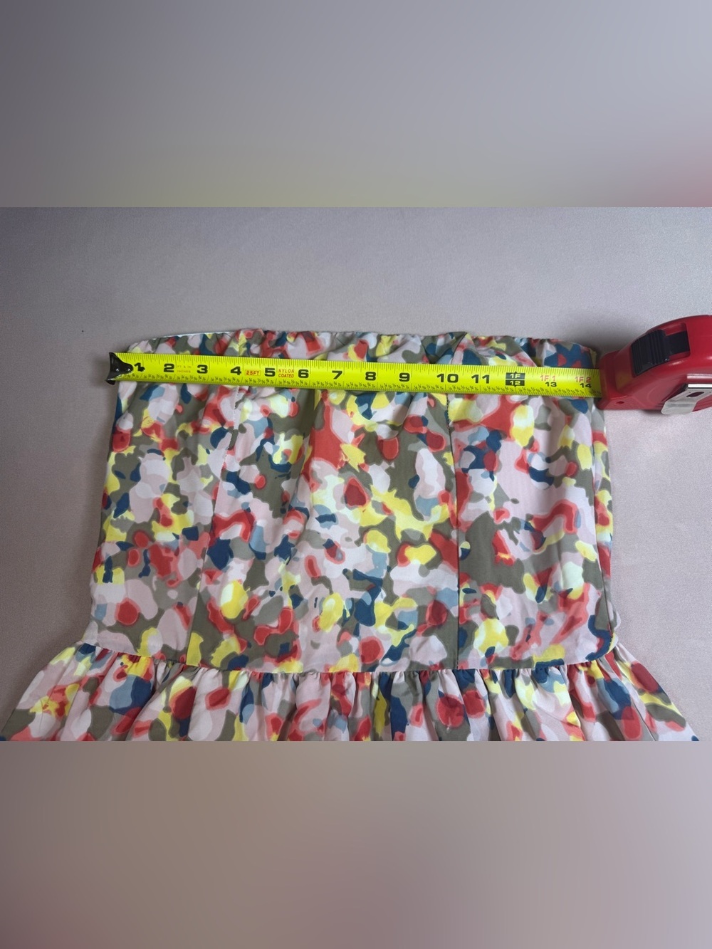 Love...Ady Strapless Abstract Multicolor Spring Summer Mini Short Dress Size M - Picture 8 of 9